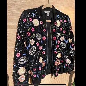 jacket Crepe Embellished